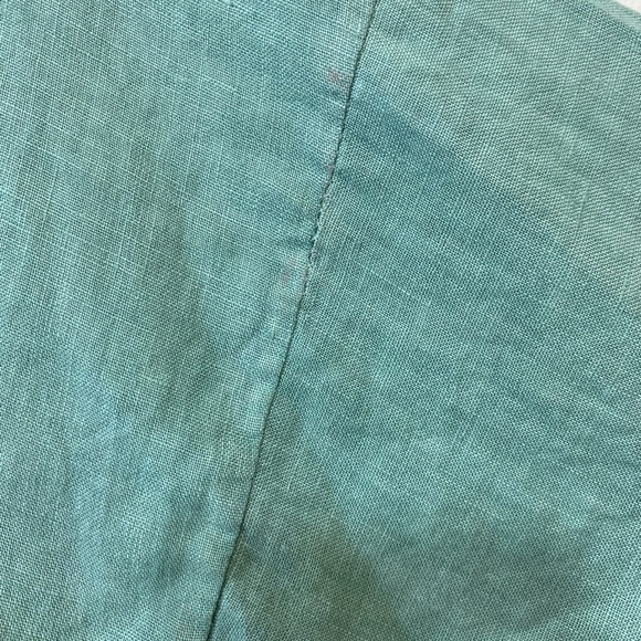 Terzo Millennio 100% Linen Oversized Teal Blouse - Picture 7 of 9